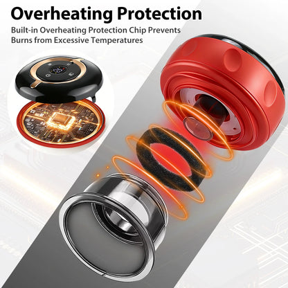 Smart Red Light Cupping Device Wireless Portable with Remote Control 12 Suction Levels 12 Heat Levels for Body Relax